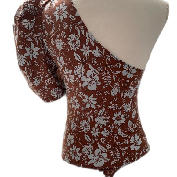 Free People Off Shoulder/ Puff Sleeve Floral Print Bodysuit - Picture 8 of 11